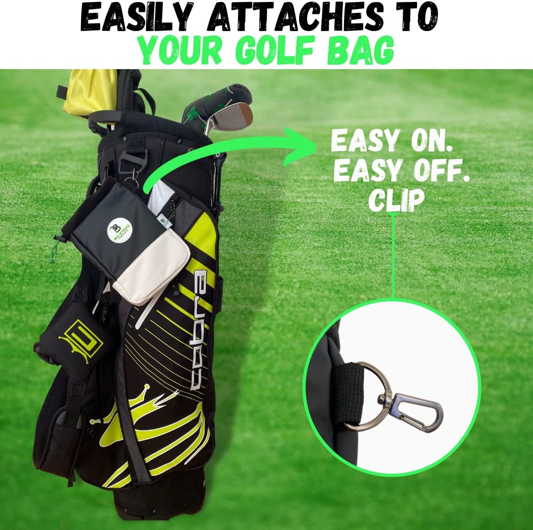 Big Strike Golf - Golf Pouch and 10 Magnetic Ball Markers - Bright, Fun Colorful Ball Markers