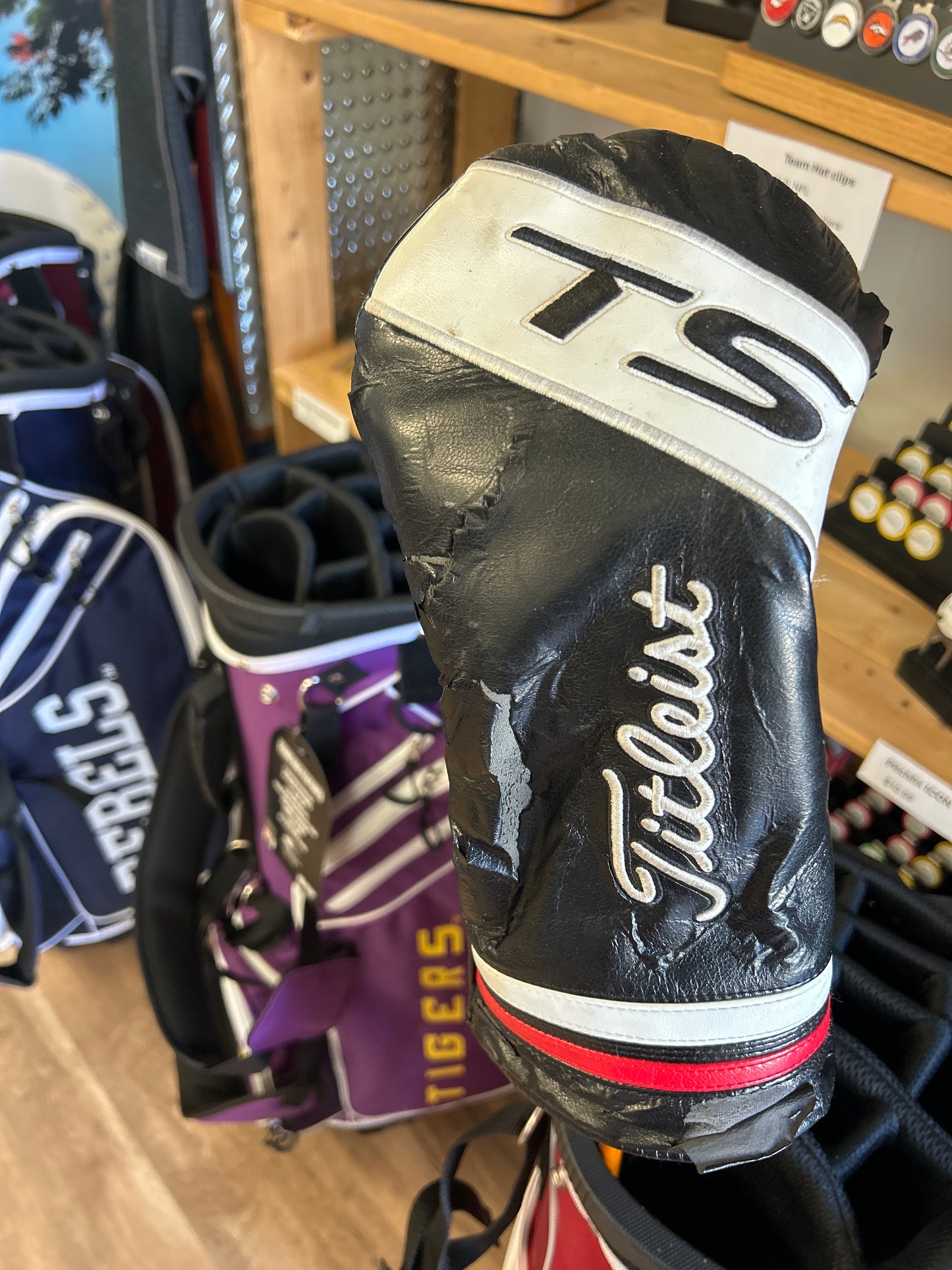 Titleist TS3 10.5° driver with a UST Mamiya Proforce V2 69 Series RH. NOTE- DENT ON CROW NEAR TOE