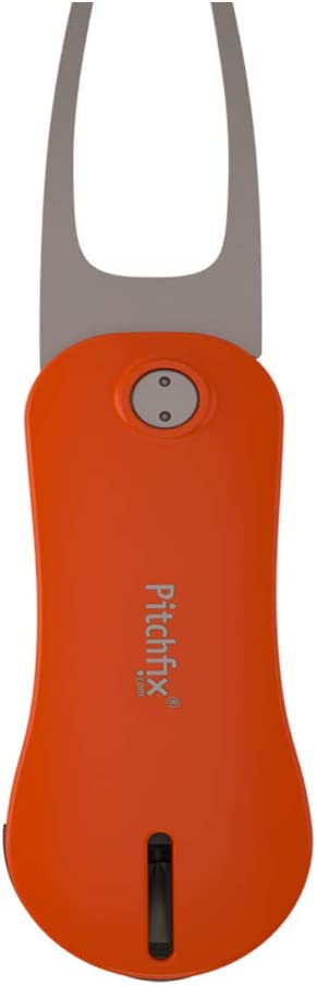 Pitchfix Switchblade Divot Tool Hybrid 2.0 with Removable Ball Marker (Orange/White)