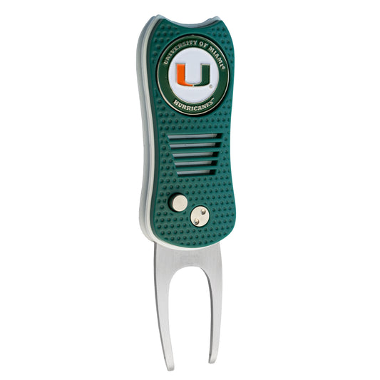 NCAA Switchblade Divot Repair Tool - Miami Hurricanes