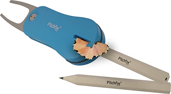 Pitchfix Switchblade Divot Tool Hybrid 2.0 with Removable Ball Marker (Lt Blue/White)