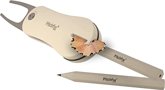 Pitchfix Solo Tin Set Includes Fusion 2.5 Divot Repair Tool with Removable Ball Marker (White/Blue)