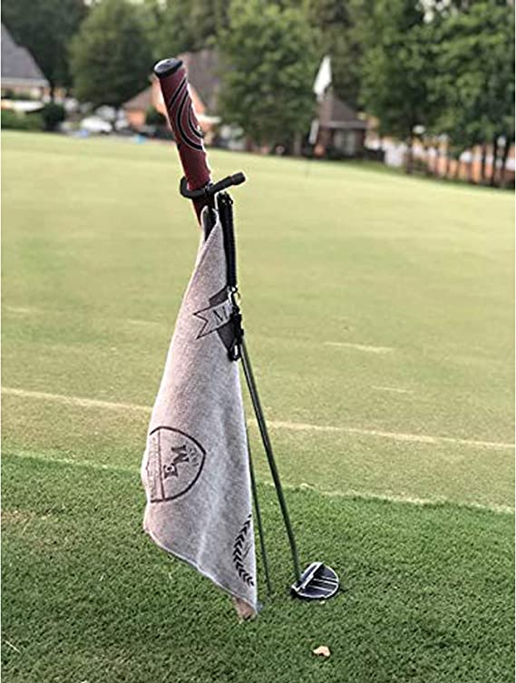 V-Shaped Golf Club Stand and Club Caddy Made of Highly Durable Zinc Plated Steel (Black)