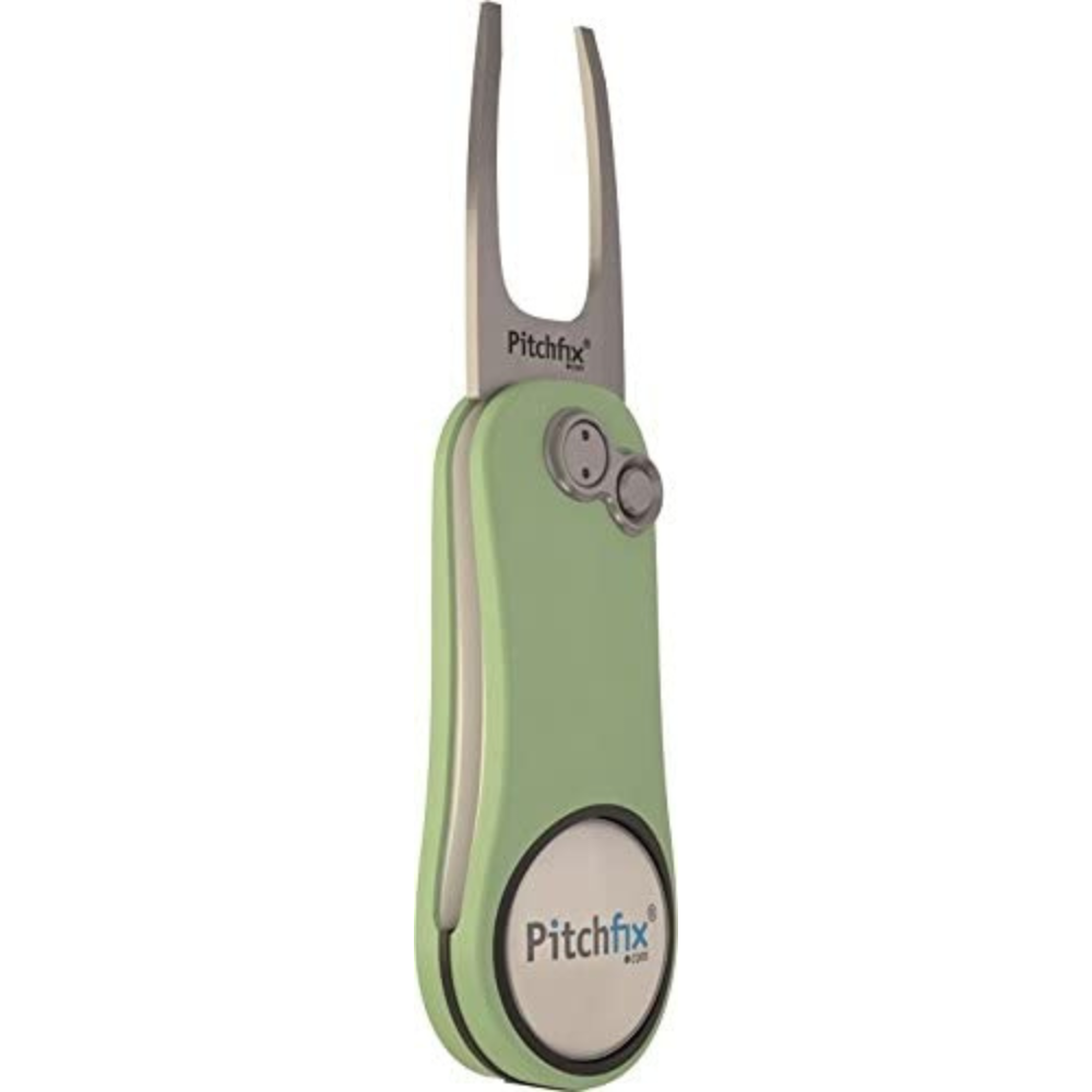 Pitchfix Switchblade Divot Tool Hybrid 2.0 with Removable Ball Marker (Lt. Green/White)