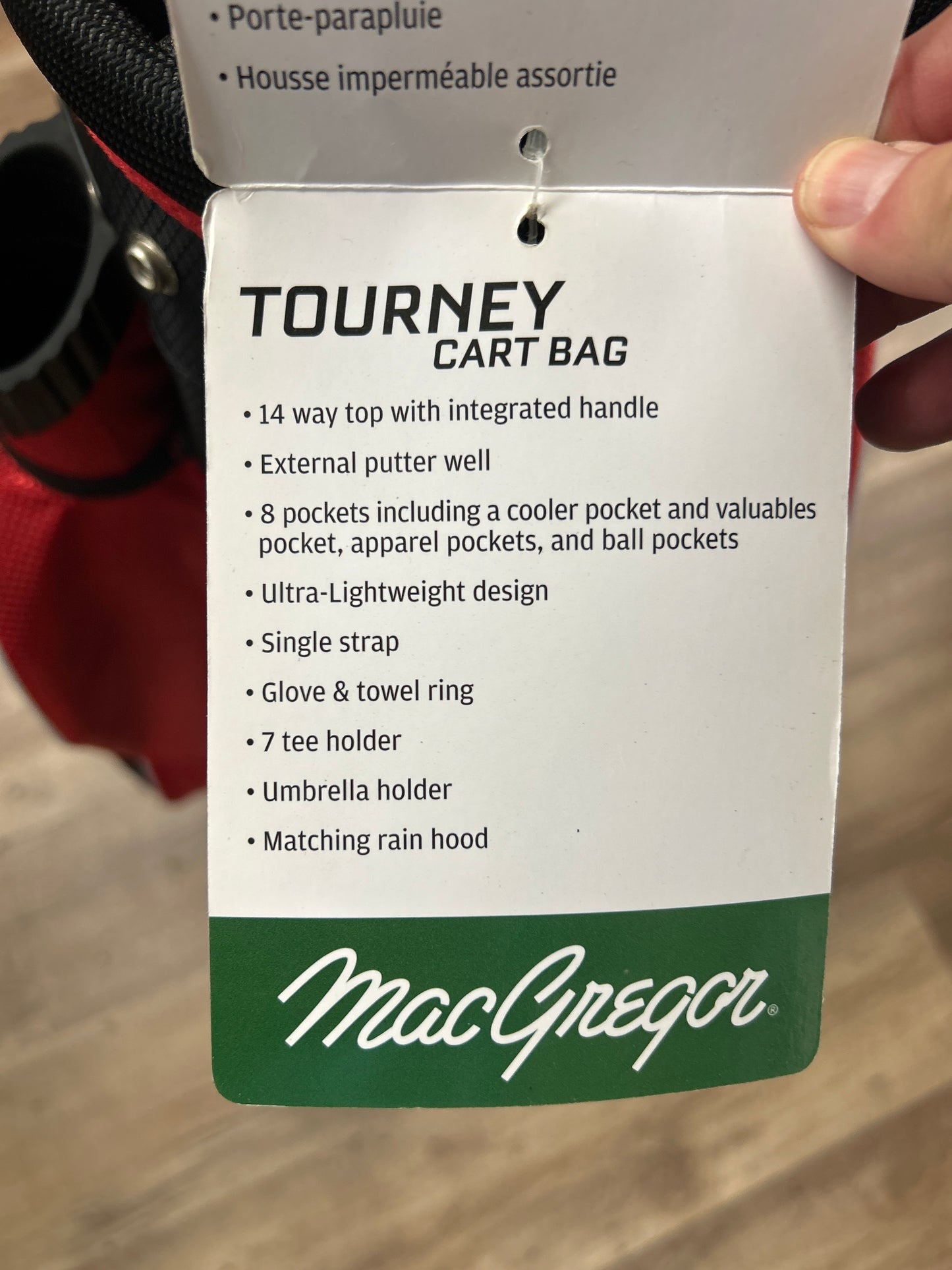NEW McGregor TOURNEY Cart Bag Lightweight Red&Black