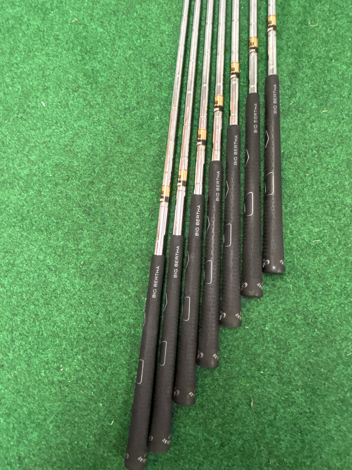 Callaway Steelhead X-14 4–PW iron set with True Temper Dynamic Gold R300 steel shafts.