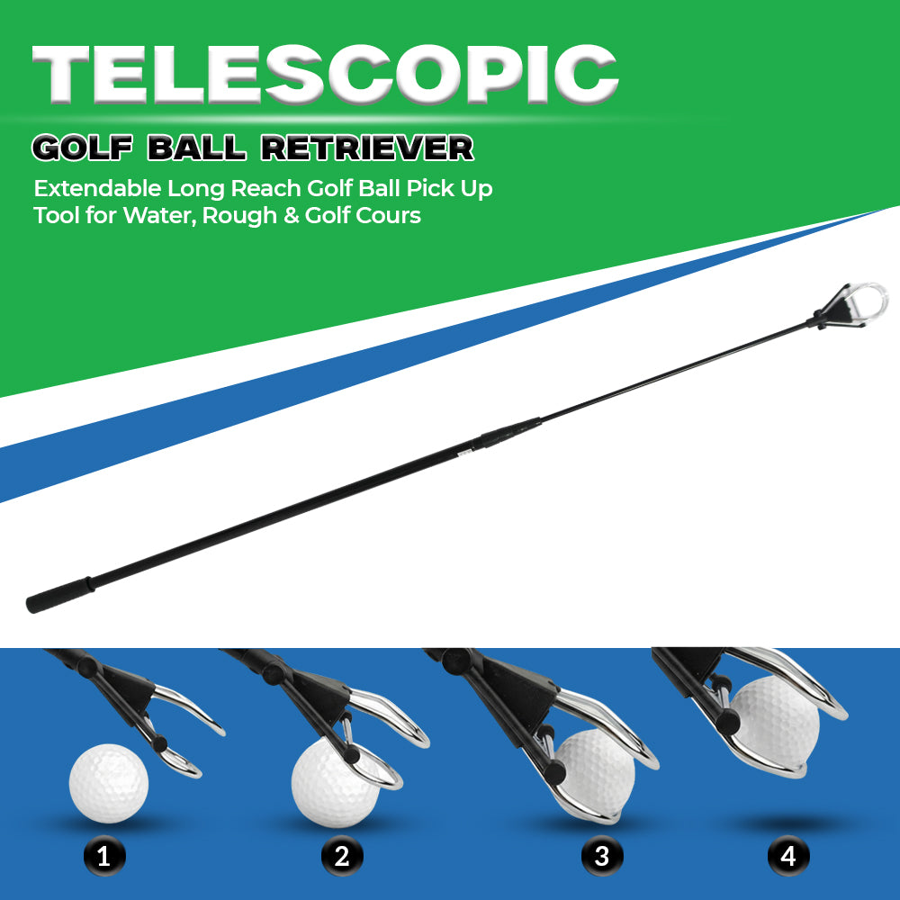 Stainless Steel Telescopic Design Golf Ball Retriever - Extends up to 16 Feet