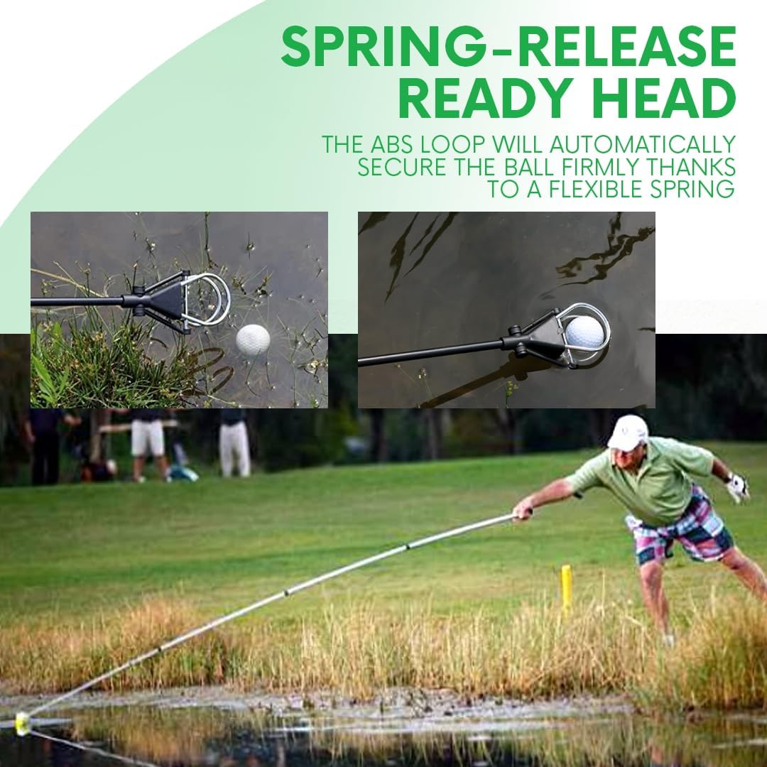 Stainless Steel Telescopic Design Golf Ball Retriever - Extends up to 12 Feet