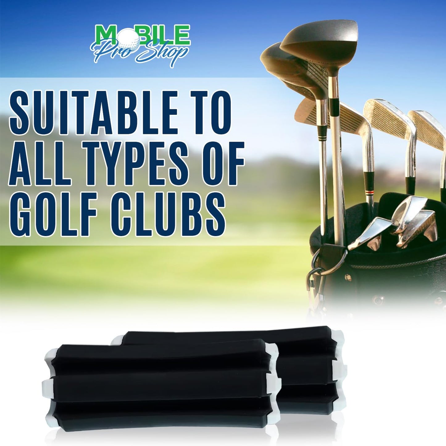 Golf Club Carrier – Holds Up to 6 Golf Clubs, Keeps Them Visible, Clean & Dry – Premium Quality Accessory with Durable Design (Black/White)