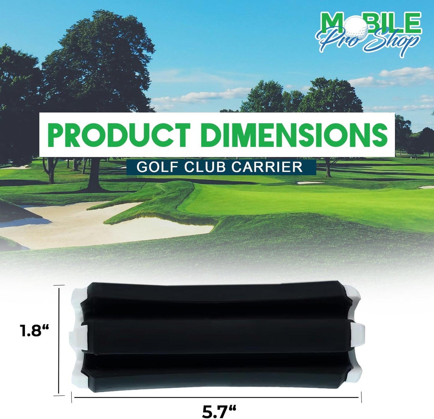 Golf Club Carrier – Holds Up to 6 Golf Clubs, Keeps Them Visible, Clean & Dry – Premium Quality Accessory with Durable Design (Black/White)