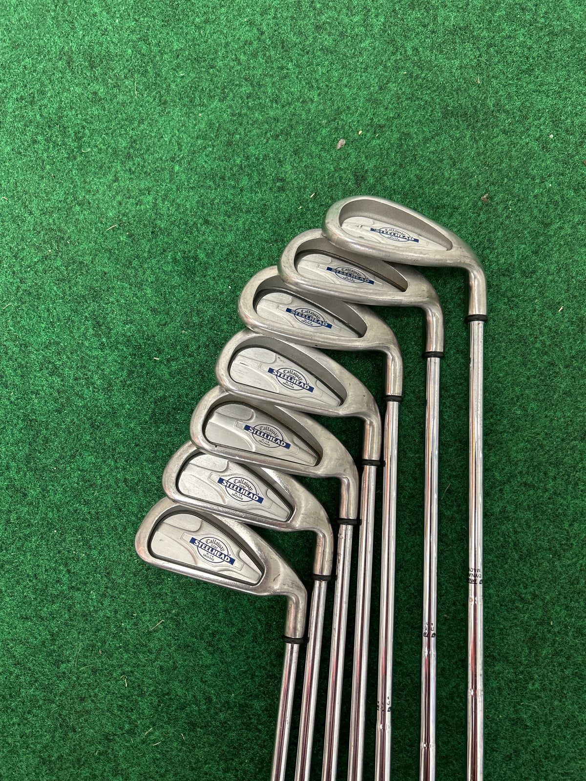 Callaway Steelhead X-14 4–PW iron set with True Temper Dynamic Gold R300 steel shafts.