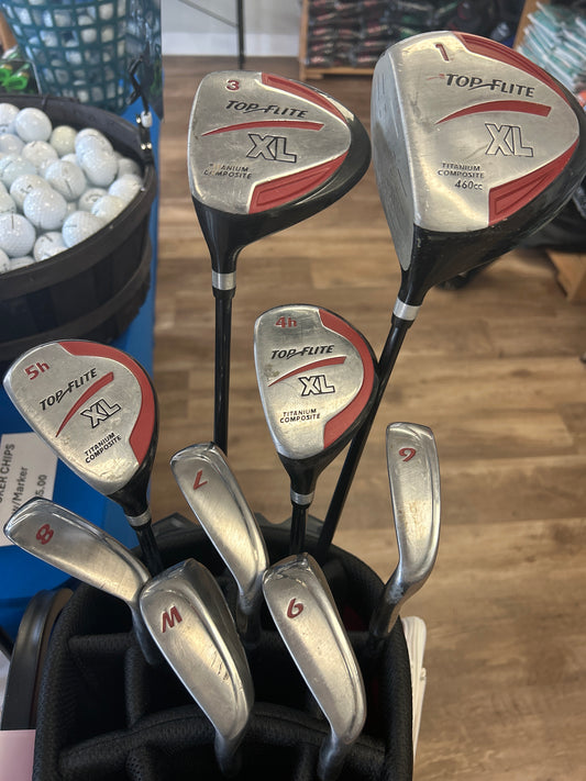 Top-Flite XL Golf Set 6-W Irons, 4 & 5 Hybrids, Driver & 3-Wood Left-Handed