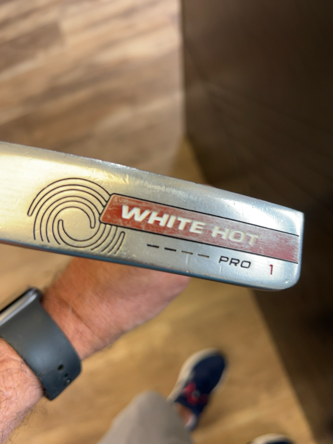 White Hot Pro #1 blade putter with the original White Hot insert and a SuperStroke grip.