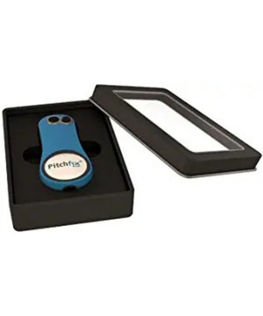 Pitchfix Solo Tin Set Includes Fusion 2.5 Divot Repair Tool with Removable Ball Marker (Powder Blue)