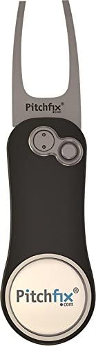 Pitchfix Switchblade Divot Tool Hybrid 2.0 with Removable Ball Marker (Gunmetal/Green)