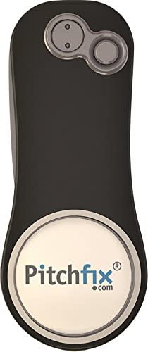 Pitchfix Switchblade Divot Tool Hybrid 2.0 with Removable Ball Marker (Gunmetal/Green)