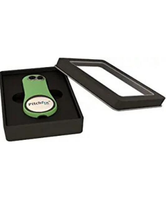 Pitchfix Solo Tin Set Includes Fusion 2.5 Divot Repair Tool with Removable Ball Marker (Light Green)