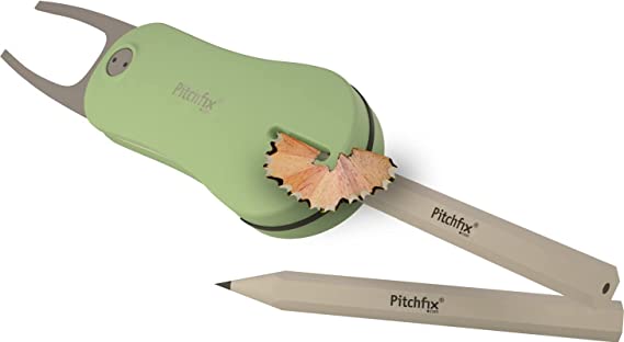 Pitchfix Solo Tin Set Includes Fusion 2.5 Divot Repair Tool with Removable Ball Marker (Light Green)
