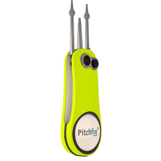 Pitchfix Divot Repair Tool Fusion 2.5 with Removable Ball Marker (Neon Yellow/White)