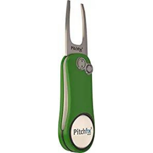 Pitchfix Switchblade Divot Tool Hybrid 2.0 with Removable Ball Marker (Green/White)