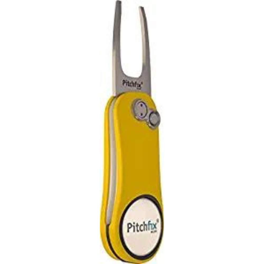 Pitchfix Switchblade Divot Tool Hybrid 2.0 with Removable Ball Marker (Yellow/White)