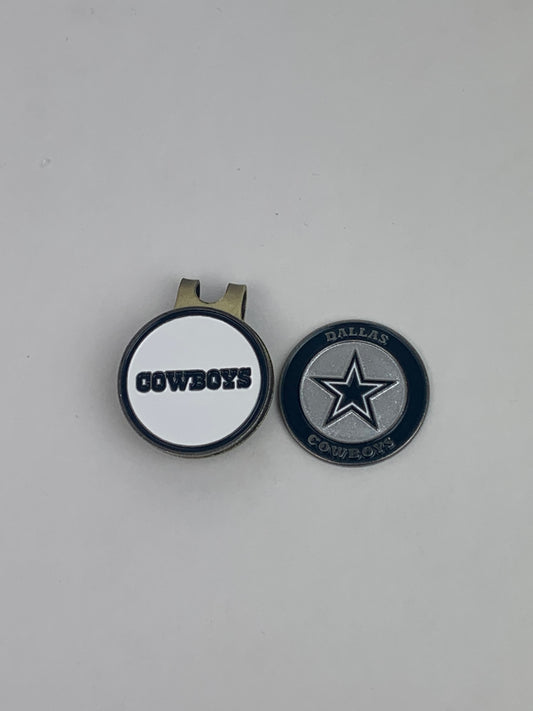Stainless Steel NFL Unique Golf Ball Markers with Hat Clip (Dallas Cowboys)